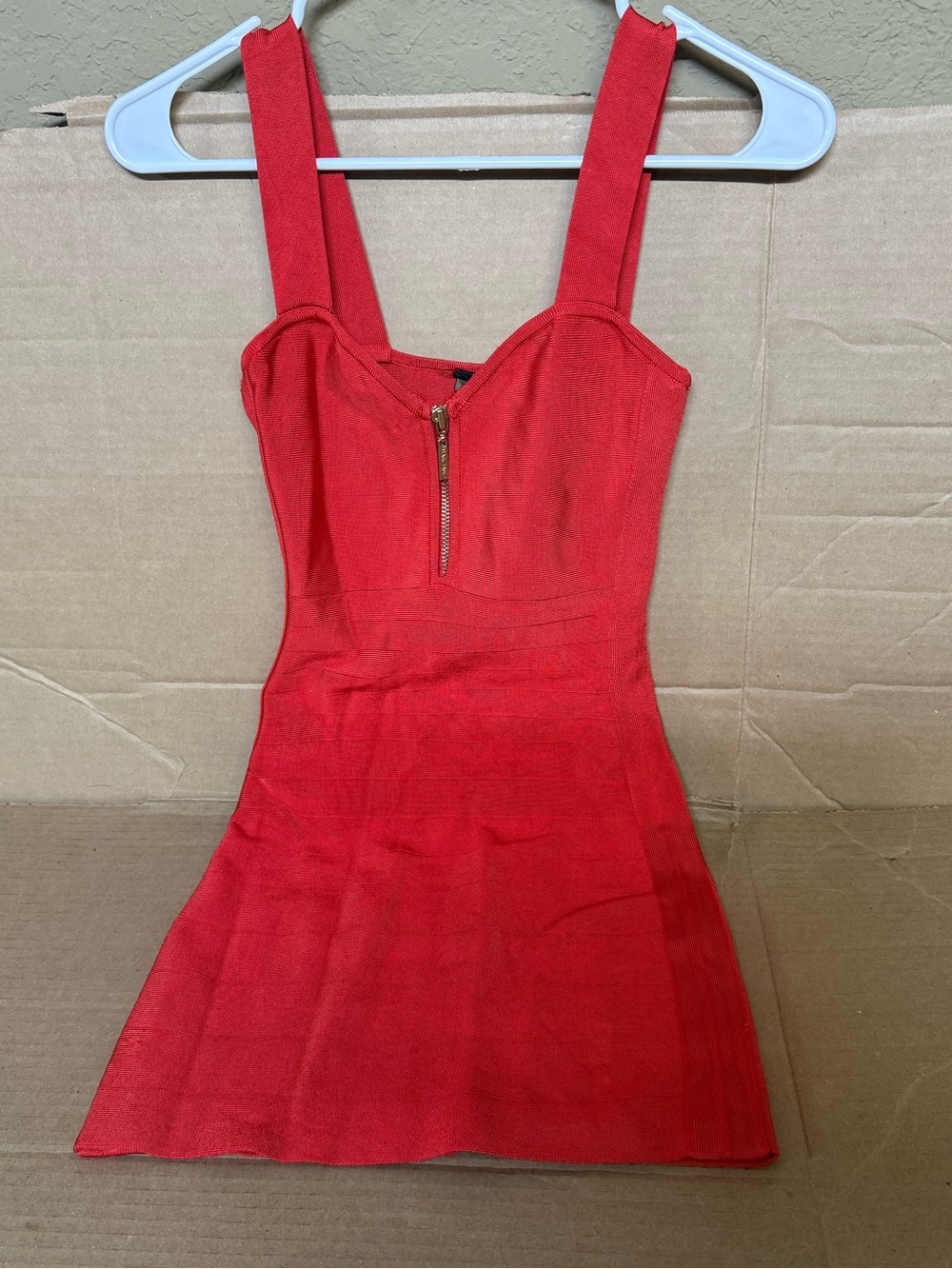 BCBGMaxAzria Red Mini Dress with Front Zip